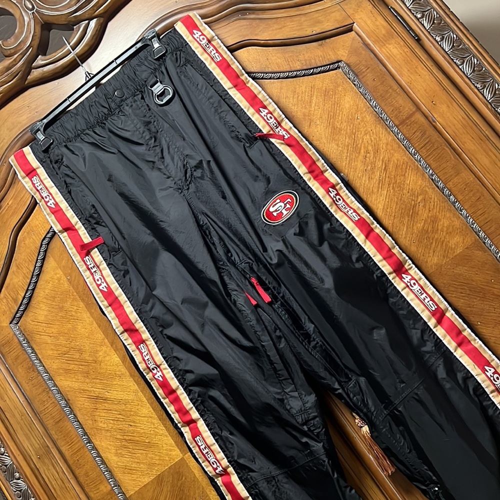 NFL Team Apparel San Francisco 49ers Workout/Sweatpants zipper down & up and off - Picture 2 of 13